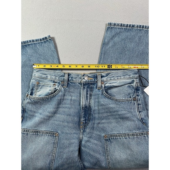 Re/Done Size 26 (32x26) The Shortie Jean Ankle Length Cargo Pocket Hacienda Blue - Picture 7 of 16
